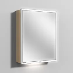 Sanipa Wandvorbau Spiegelschrank „Milo“ 600 × 750 × 168 mm Anschlag rechts, rechts in Eiche Nordic, Anschlag rechts