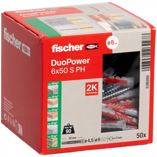 Fischer 538260 DUOPOWER 6x50 S PH LD 2-Komponenten-Dübel 50mm 6mm 50St.