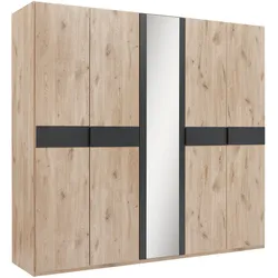 Drehtürenschrank Bergamo Graphit/Eichefarben