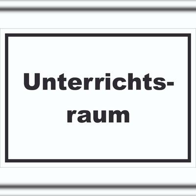HB-Druck Unterrichtsraum Schild mit Text Schule Schulung waagerecht A0 (841x1189mm)