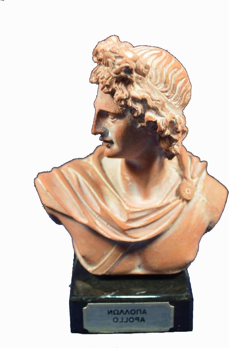 Merkloze Apollo Buste Griekse God Sculptuur Keramisch Artefact Hoogte: 13 cm