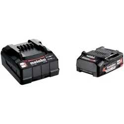 Metabo, Werkzeugakku + Ladegerät, Basis Set 1x Li-Power Akkupack 18 V 2,0 Ah Akku ( 625596000 ) + SC 36 Ladegerät (18 V)