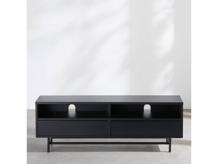 Meuble TV en acier noir L130