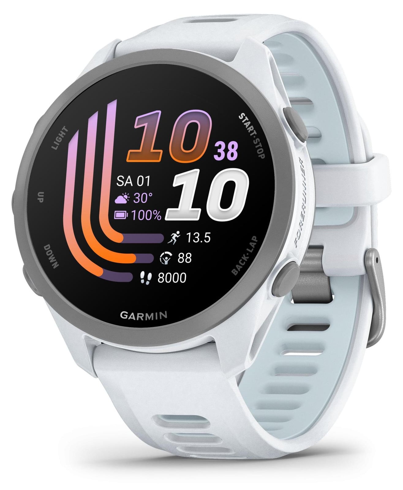 Garmin Forerunner 170 GPS Sporthorloge met Hartslagmeter in Wit en Blauw