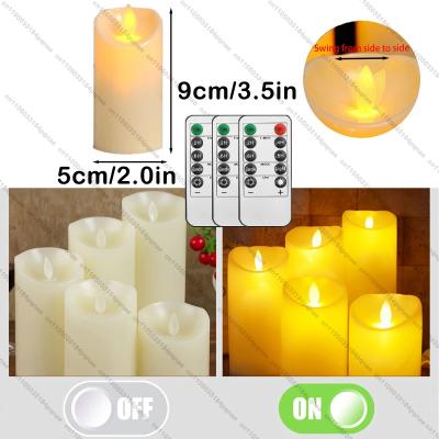 Uplift Picks 10240PCS Flameless Pillar Candles With Remote Control And Flickering LED 9cm With Remote 60 Pcs