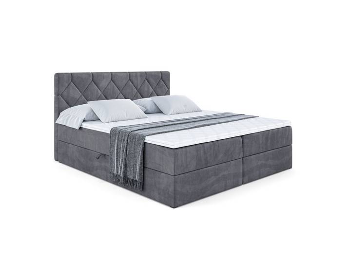 BOXBETT mit Matratze H3 und Lattenrost - CATOR - 160 x 200 Dunkelgrau