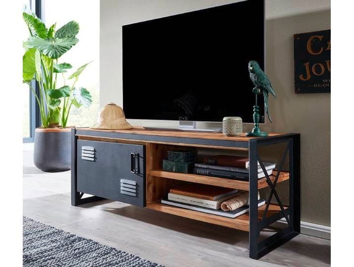 TV Board 127cm 'Montreux' Akazie & Metall schwarz