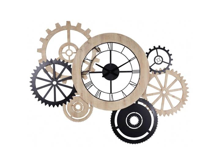 Zweifarbige industrielle Wanduhr, 145 x 110 cm