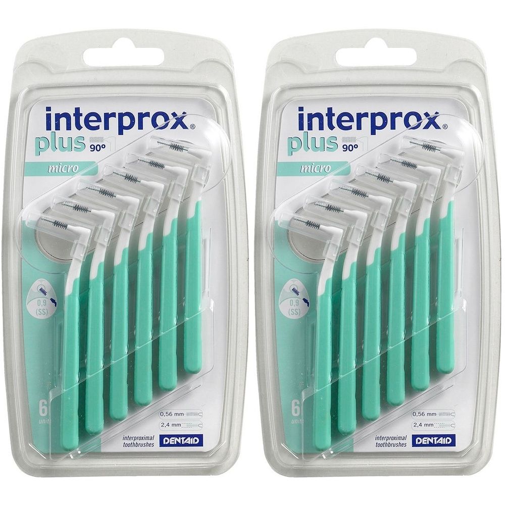 INTERPROx Plus Micro Gruen x2 2x6 St Zahnbürste
