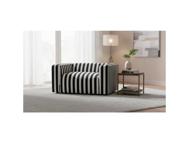 Livetastic Sessel Lotta, Schwarz, Weiß, Kunststoff, Streifen, 129x66x95 cm, Wohnzimmer, Sessel, Sonstige Sessel