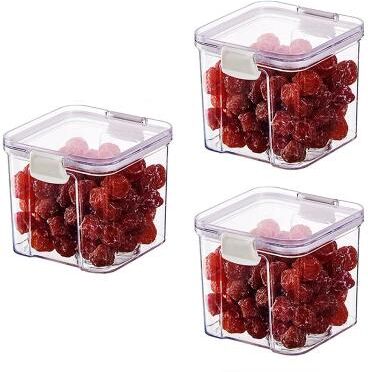 Inspire Select 44 Oz Airtight Grain Storage Container Large Capacity PET Food Storage Jar For Cereal, Rice & Pantry Organization 3 Pcs 32.1 Oz