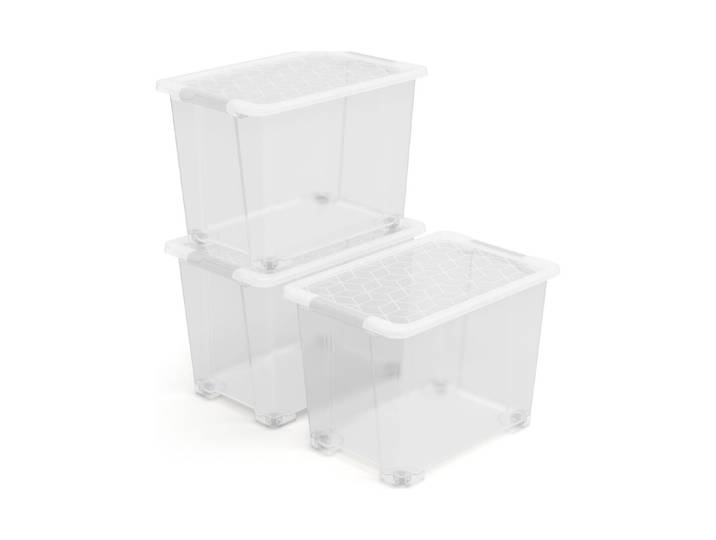 Rotho Aufbewahrungsbox inkl. Deckel Evo Easy 58.5 × 39 × 41 cm 65 l 3 Stück