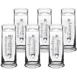 Bierkrug PREMIUM 0,5 l - Name vertikal 6 Stück