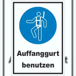 HB-Druck Auffanggurt benutzen Aufkleber A1 (594x841mm)