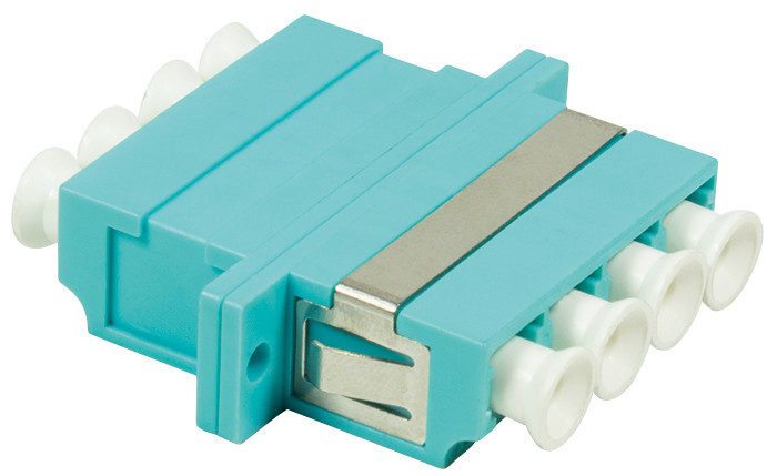 LogiLink Glasvezel LC/LC Quad-koppeling, multimode, met flens, aqua