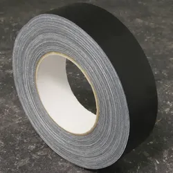 Gewebeband einseitig klebend, Fälzelband 25 mm | schwarz, Baumwolle