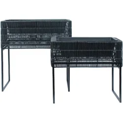 Übertopf-Set Fauna Schwarz, 2er Set