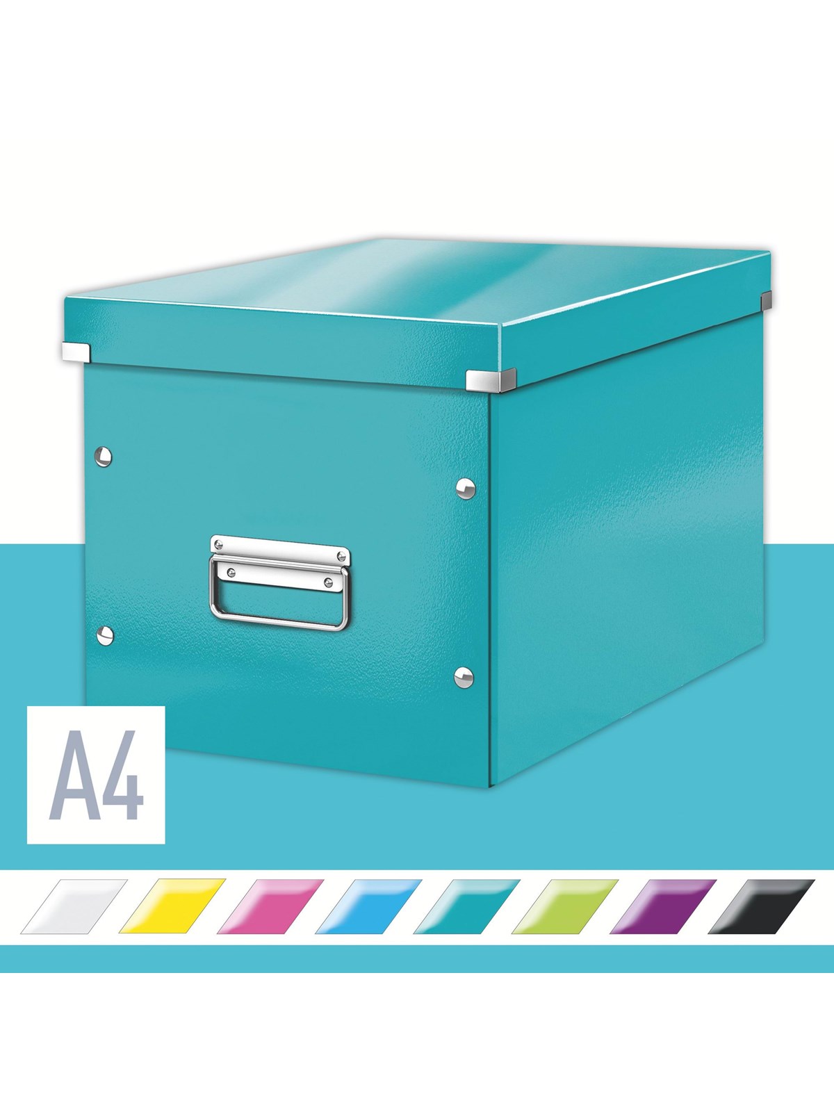 Leitz Click & Store WOW Aufbewahrungs- und Transportbox Cube Groß Eisblau