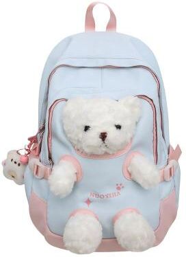 LightInthebox Kindergarten Elementary Girls Teddy Bear Backpack, Cute Lightweight School Bag with Plush Design for Daily School Travel