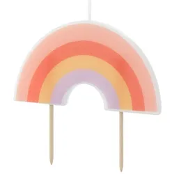 PartyDeco 1 Geburtstagskerze Regenbogen 4,5cm Wachskerzen Tortenkerzen Kindergeburtstag Geburtstag Kuchenkerzen Tortendeko Kuchendeko Geburtstagsdeko Pastell