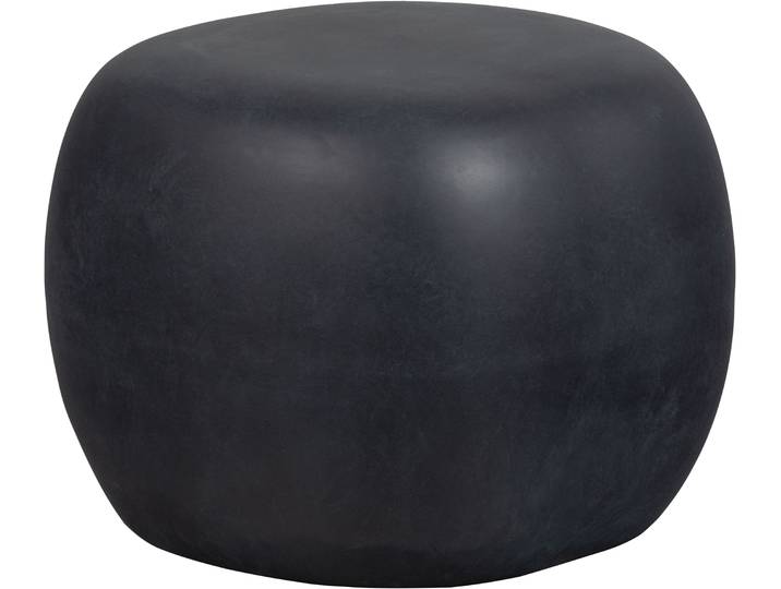 Beistelltisch WOOOD Pebble Fiberclay in Betonoptik mit organischer Rundung , schwarz (anthrazit), B:50cm H:35cm T:50cm, Tische, Beistelltisch, Tragkraft 90 kg, Glasfaser-Ton-Gemisch, offene Materialstruktur