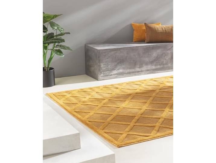 benuta Nest Teppich Bonte - Gelb 160x230 cm - Kunstfaser - Outdoor geeignet - Rechteckig - Pflegeleicht für Esszimmer Küche Outdoor/Terrasse