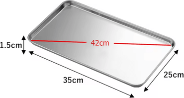 Inspire Curations Stainless Steel Serving Tray For Food Prep, Baking & Elegant Presentation 35x25x1.5cm