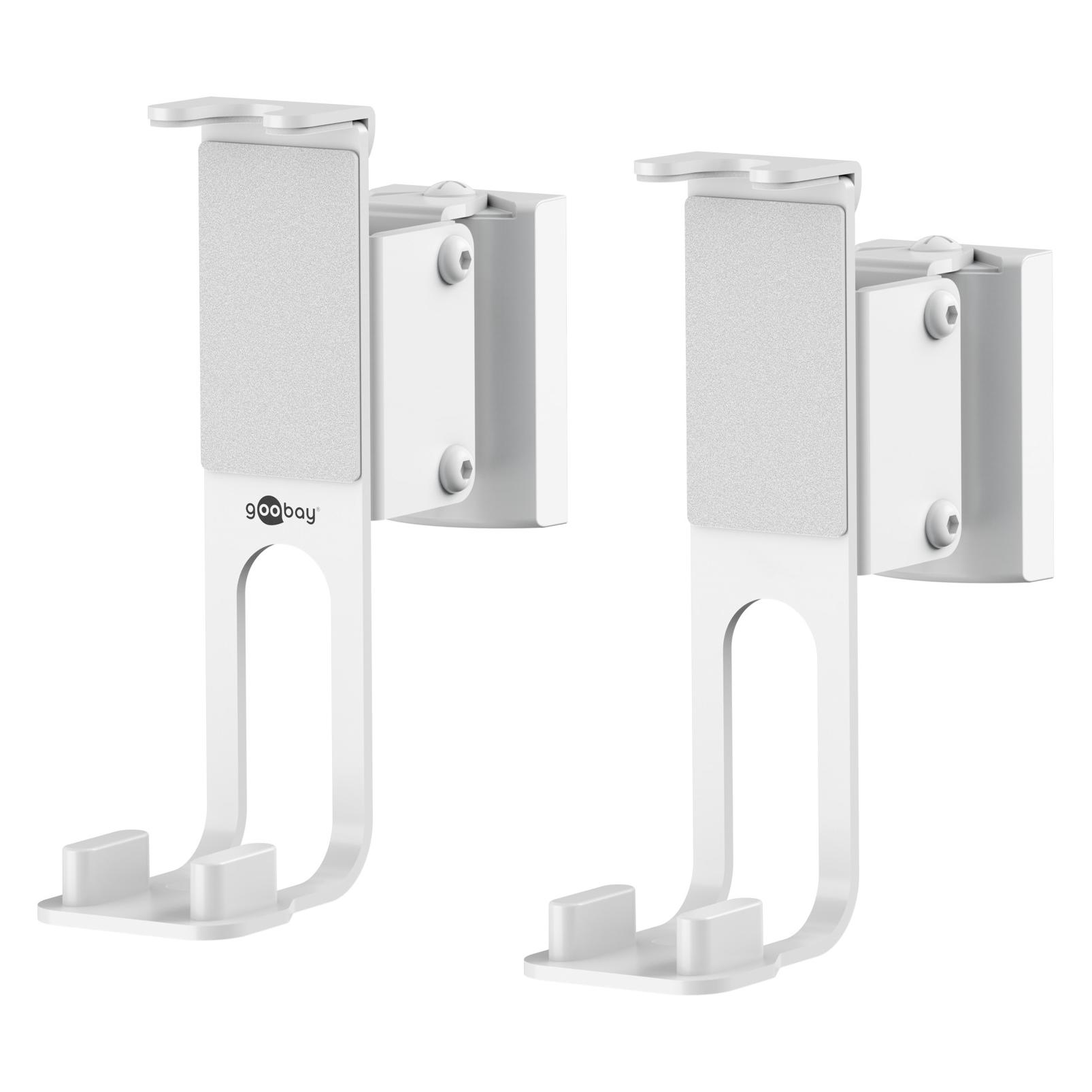 Goobay Lautsprecher-Wandhalterung One Sound Flex, weiss (Wandmontage, Drehbar, Neigbar, Schwenkbar) (71348)