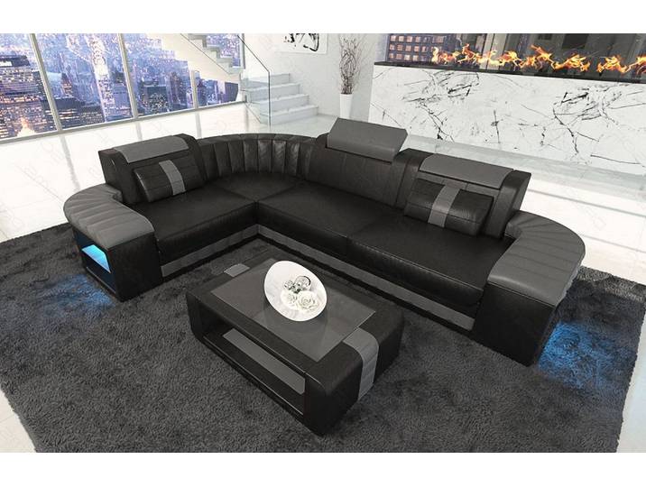 Designsofa Bergamo Eleganz L-Form aus Leder