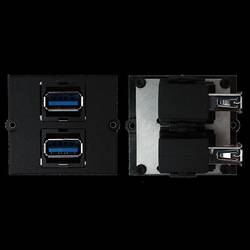BACHMANN Rahmen 2xUSB 3.0, 90° Abgang seitlich 917.059