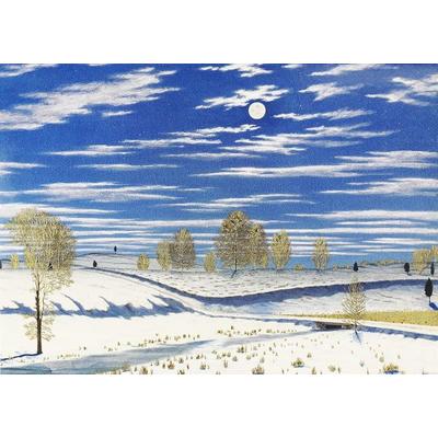 Winter Scene in Moonlight Deluxe Boxed Holiday Cards