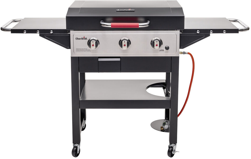 Char-Broil Griddle 3400 Gas Grill   48 x 68 cm Cast Iron Plate   Drain & Grease Tray   Electronic Ignition Satin Black