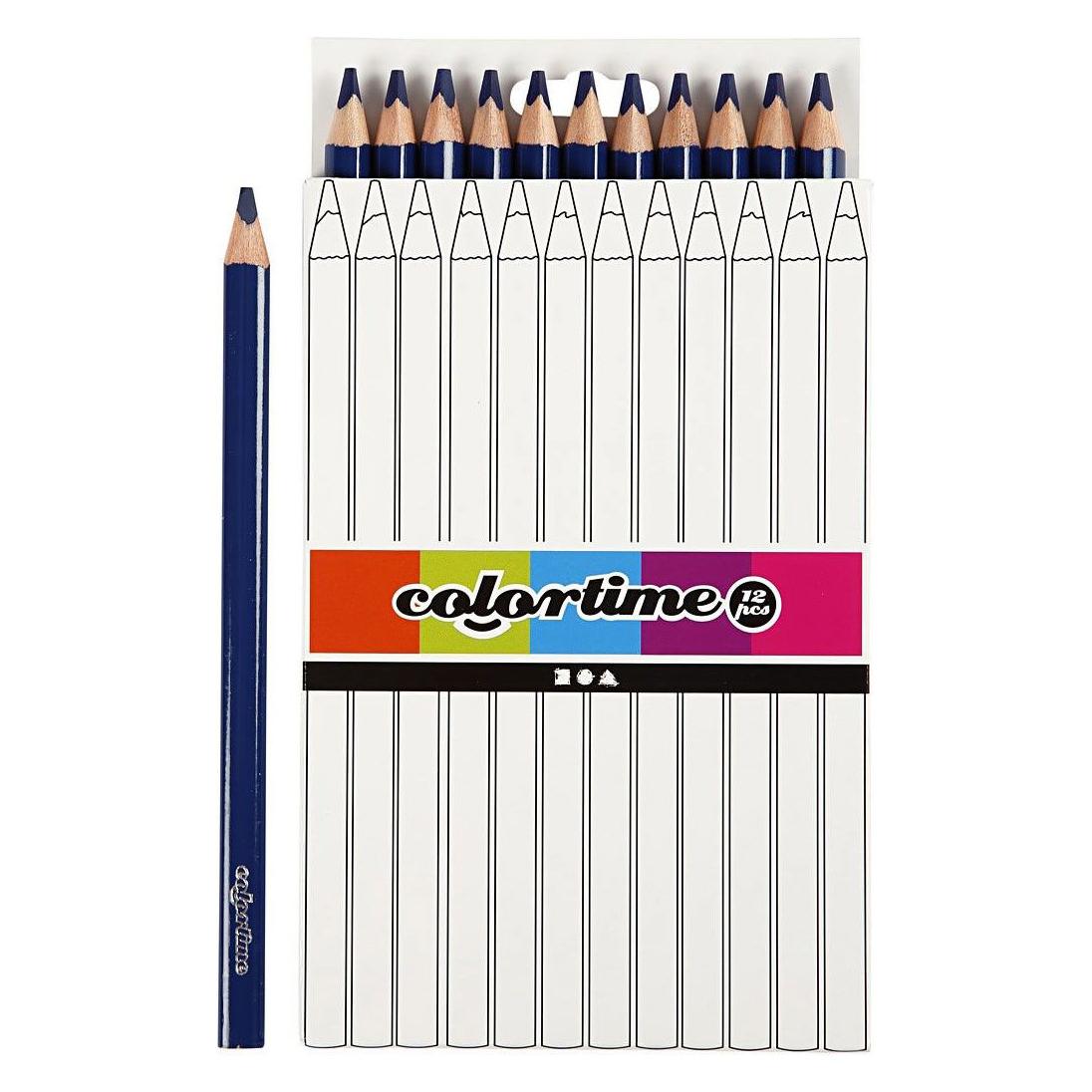 Creativ Company Driehoekige Jumbo Kleurpotloden - Donkerblauw, 12st. (12x) (5707167160343)