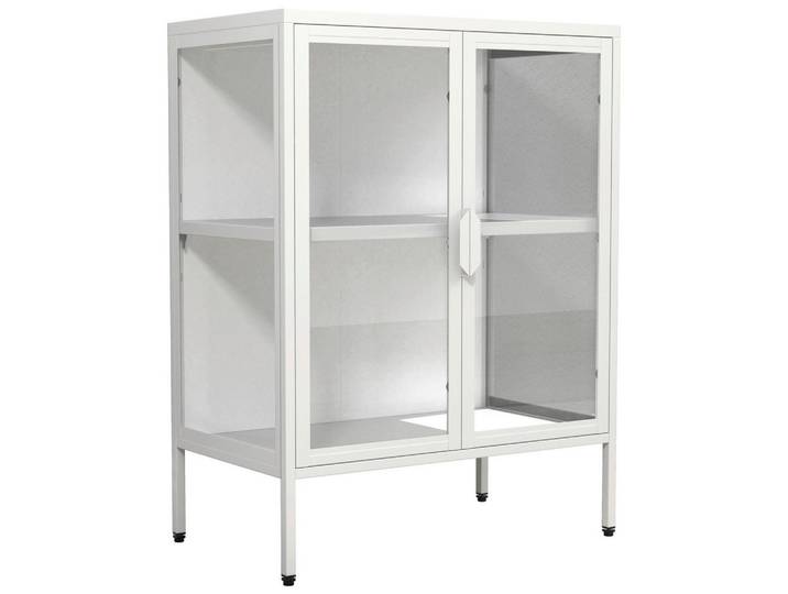 Mid.you Vitrine, Weiss, Metall, Glas, 1 Fächer, 60x80x35 cm, stehend, Esszimmer, Vitrinen, Vitrinenschränke