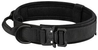 PetsAreLife Premium Adjustable Tactical Dog Collar & Leash Set With Control Handle black m