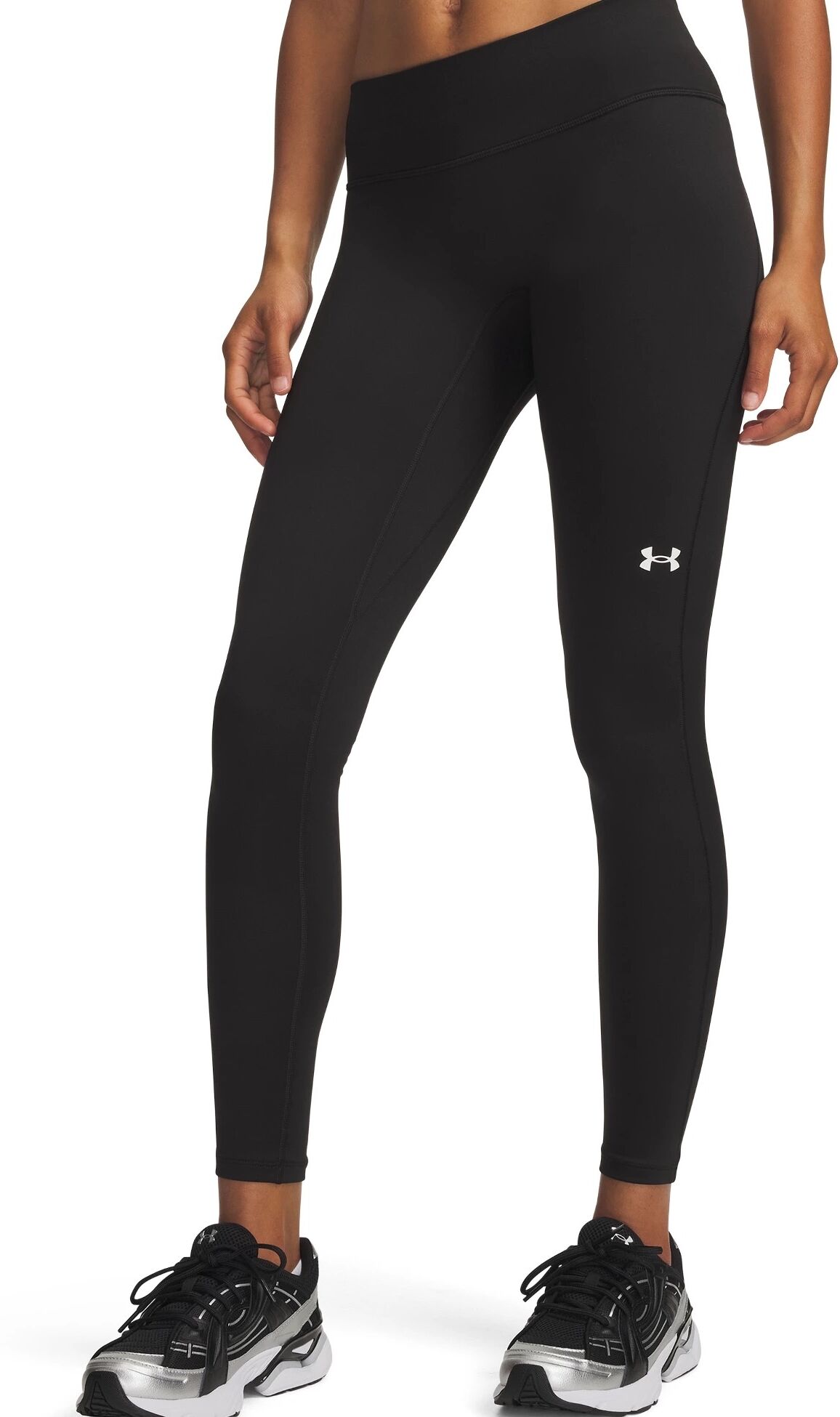 Funktionstights UNDER ARMOUR "UA COLDGEAR LEGGING", Damen, Gr. L, N-Gr, schwarz (ultimate schwarz, weiß), Obermaterial: 87% Polyester, 13% Elasthan, Hosen Funktionstights, für Sportmode und Fitness, sportlicher Stil, bequeme Passform ultimate schwarz, wei