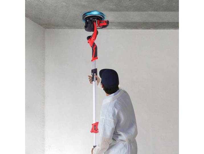Ponceuse électrique murale et de plafond moderne 850W avec aspiration des poussières, longueur réglable, vitesse variable, pour le ponçage de plaques de plâtre