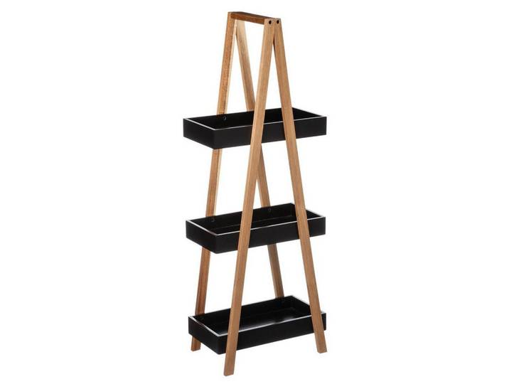 5five Simply Smart Badregal Bambus 30/20/82 cm, Schwarz, 20x82x30 cm, Badezimmer, Badezimmerregale, Badregale