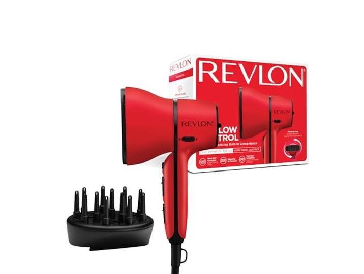 Revlon Airflow Control Dryer Compacte haardroger met roterend ingebouwd concentratiemondstuk en krulversterkende diffuser, 2000W RVDR5320