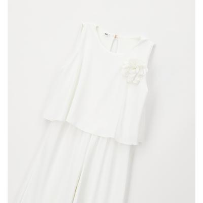 Jumpsuit IDO "GIRL SET", Mädchen, Gr. 140, EURO-Größen, weiß (sanftes weiß), 100% Polyester, Overalls Jumpsuit