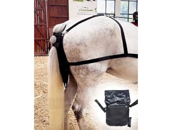 ZIMGOD Pferdemistbeutel Leichter Pferdemistbeutel mit Haken & Klettverschluss, Stall-Pferdemist-Fangbeutel für Den Reitplatz, Pferdekot-Sammelbeutel für Den Bauernhof, Einfach Anzulegen(L)