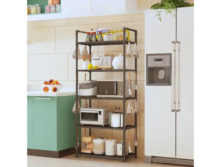 Étagère de cuisine multicouche du sol au sol, four à micro-ondes, étagère de rangement domestique multifonctionnelle, étagère de rangement pour casseroles
