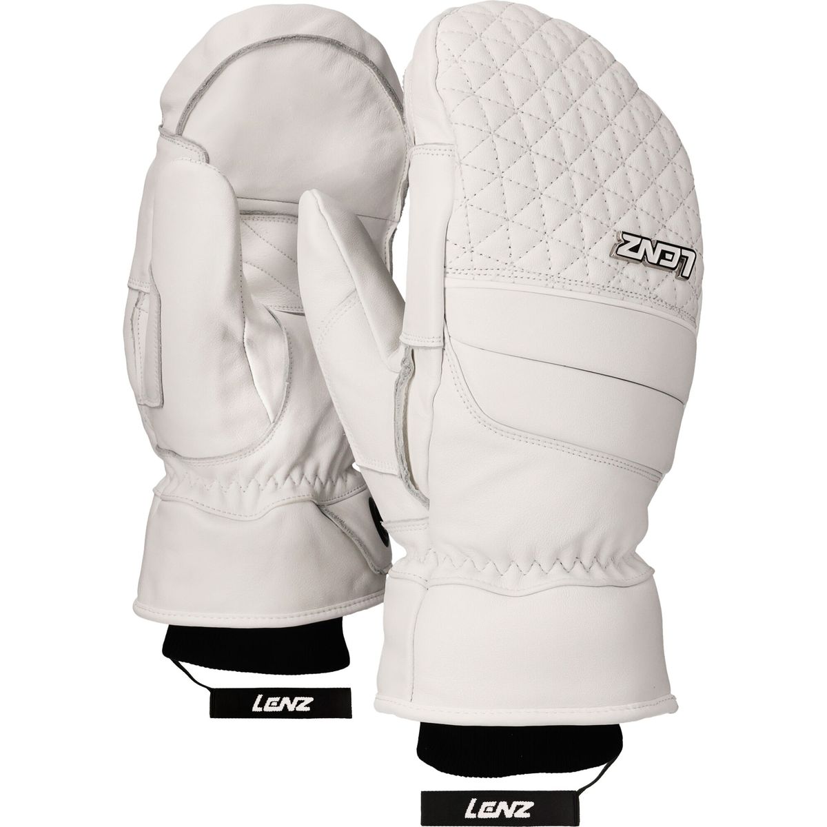 Lenz Leather Mittens Woman weiß M(8) 31007-M(8)