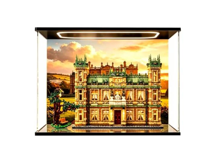 Vitrine kompatibel mit Le-go 21373 Sets (Leuchtkasten) Staubdichte Vitrine Box, Heimaufbewahrung, kompatibel mit Le-go 21373 Downton Abbey (nur Box)