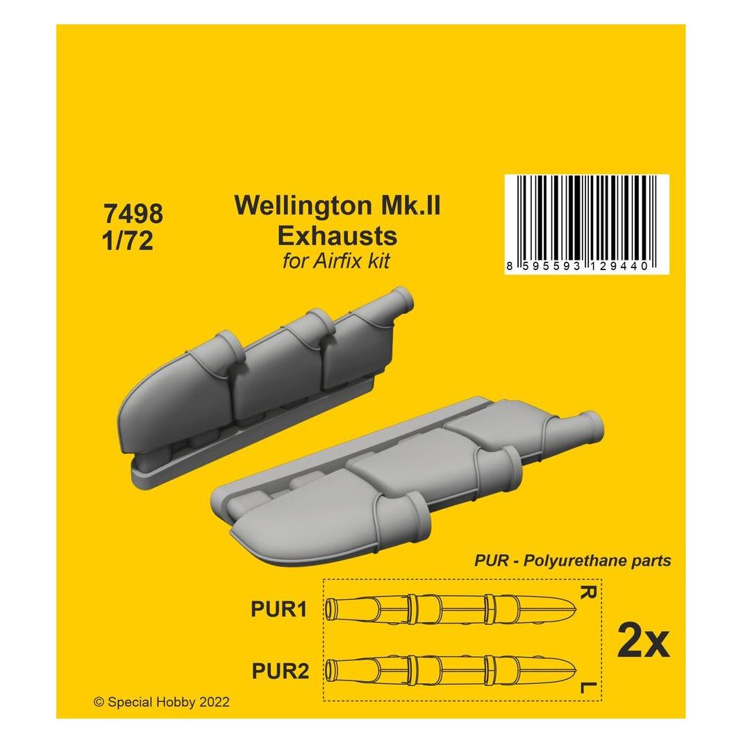 CMK Wellington Mk.II Exhausts 1/72 / for Airfix kit (129-7498)