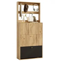 SCHUHSCHRANK mit 3 Klappfächern und Garderobenhaken