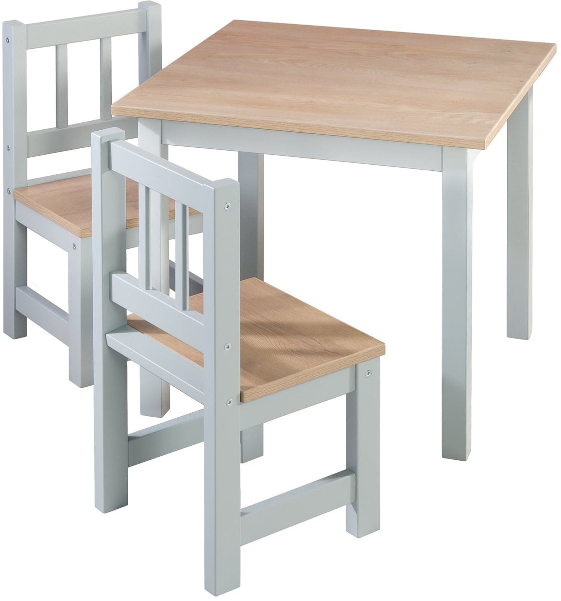 Roba Kindertafel en 2 Stoelen Set Woody Wit