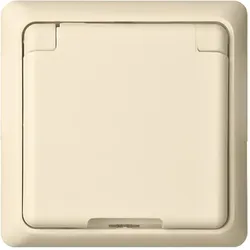 Elso 245030 Steckdose mit Klappdeckel 16A RENOVIERUNG komplett Steckklemme perlweiß
