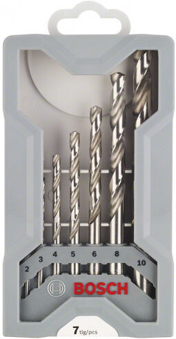 Bosch Coffret de 7 forets a métaux Mini-X-Line HSS-G, 135°, 2 - 10 mm 2608589295