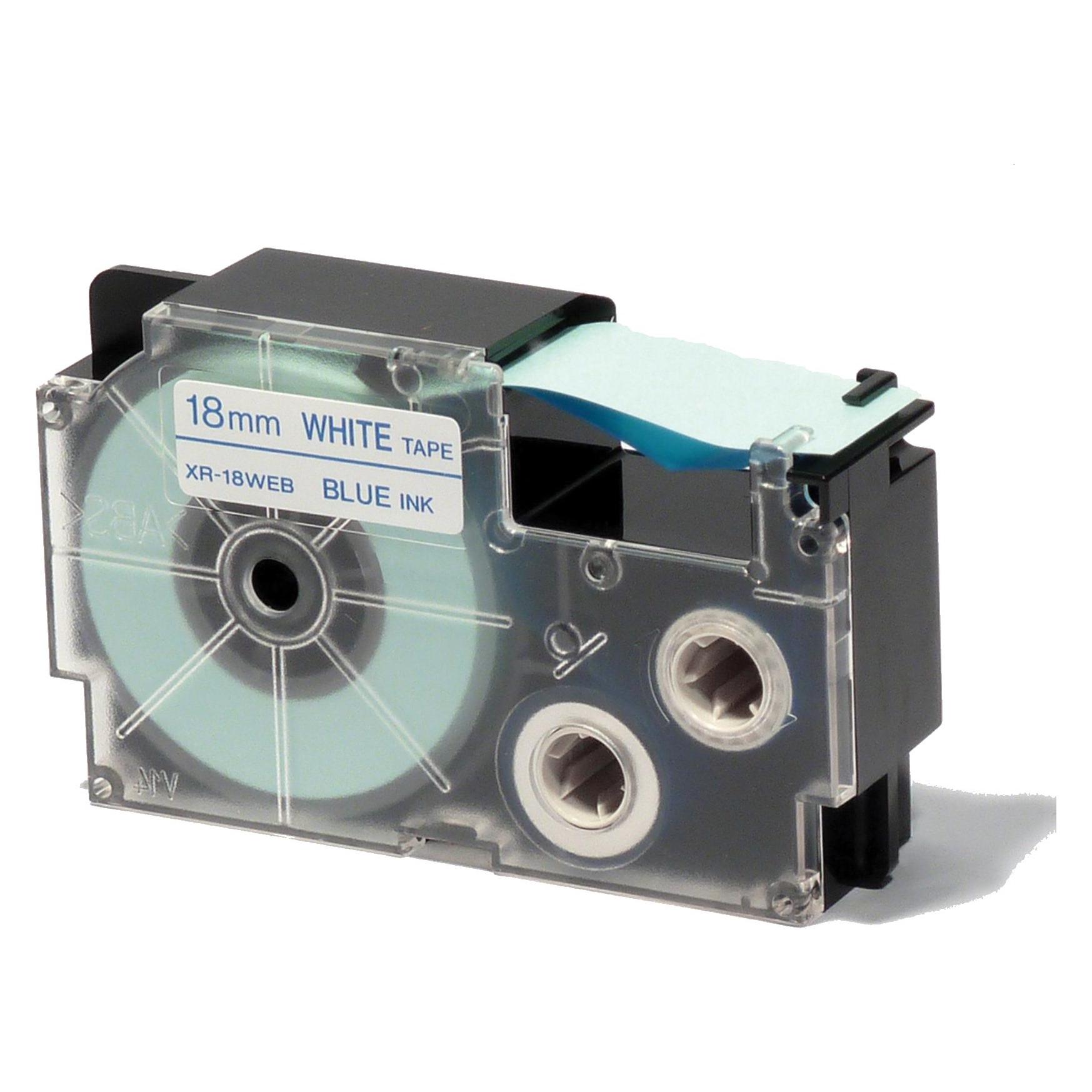 Casio IR-18WEB1 Etikettenband (1.80 cm, Blau, Weiss) (XR-18WEB1)